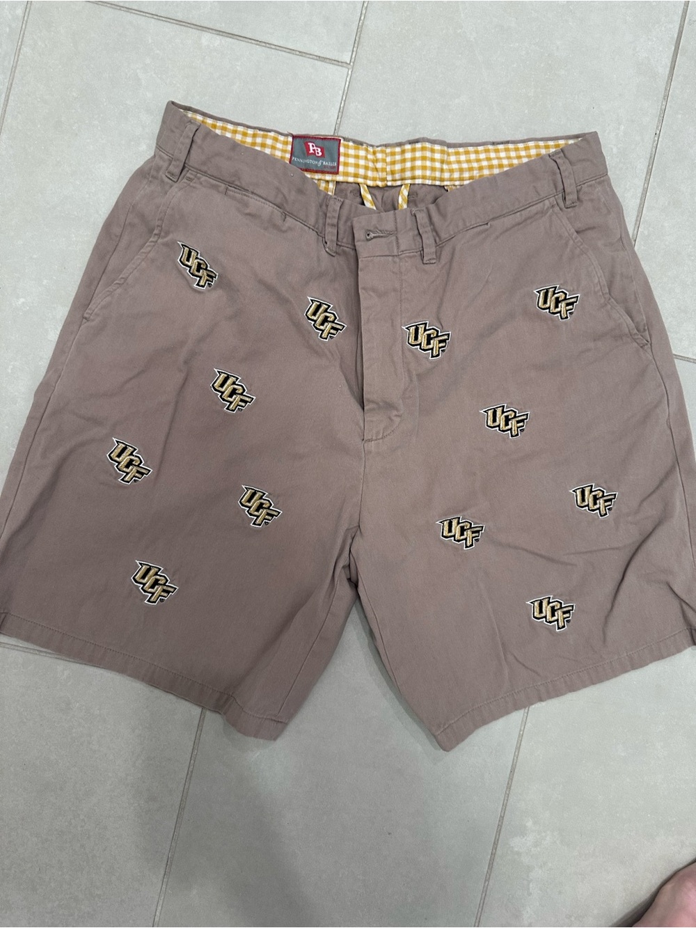 Penningtons Brown Men's Shorts with UCF Embroidery